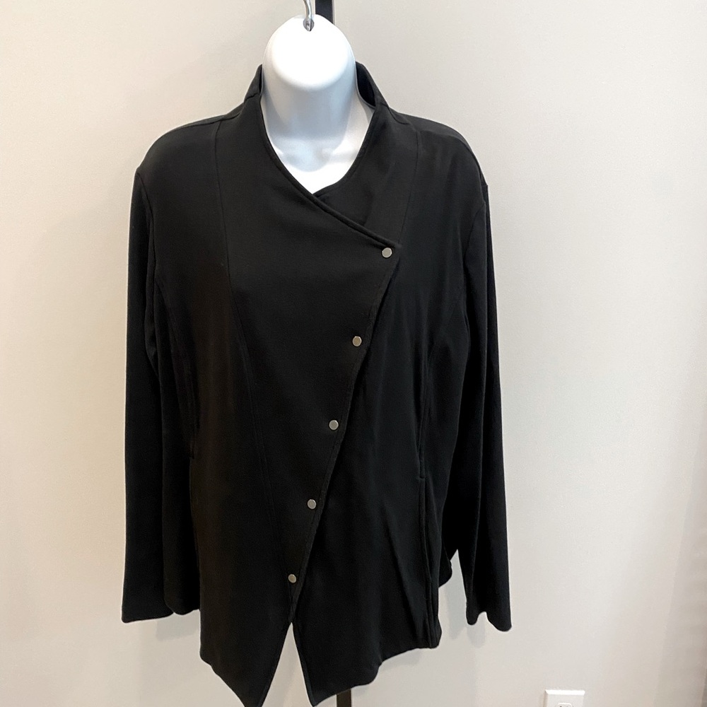 Eileen Fisher Asymmetrical Front Cotton Jacket